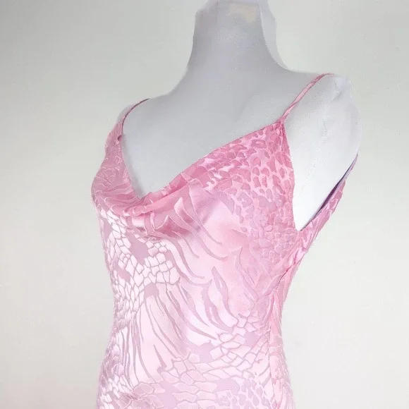 Elegant light pink lavender purple ombre silk maxi gown - Picture 4 of 16